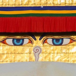 Oczy Buddy. Boudhanath, Katmandu.